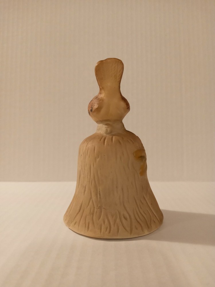 4.25" Brown Ceramic Bisque Bird Bell
