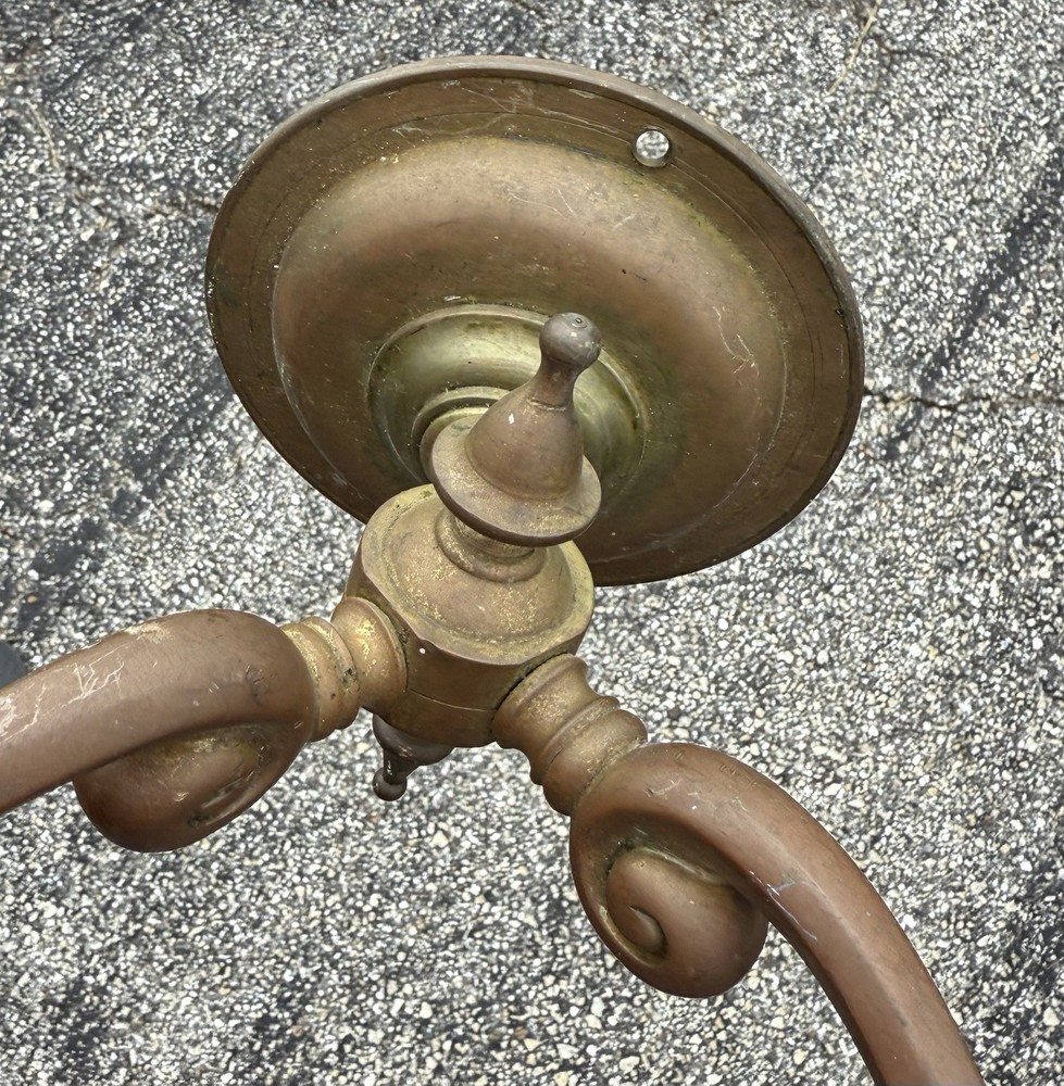 ANTIQUE Brass Sconce Light Old