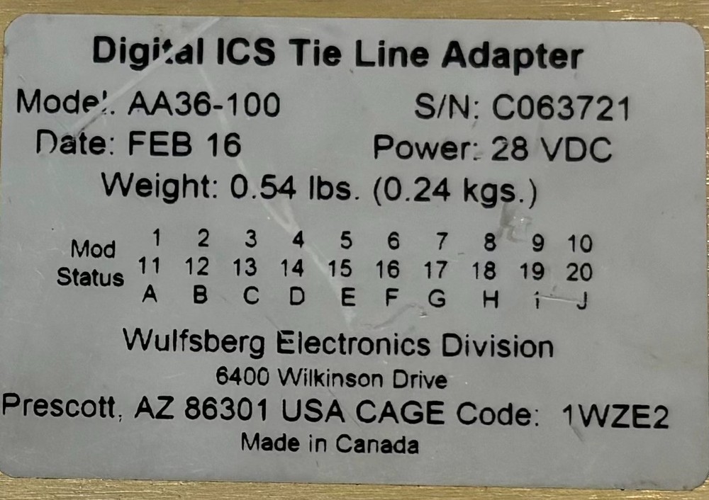 Digital ICS Tie Line Adapter AA36-100 Removed Working
