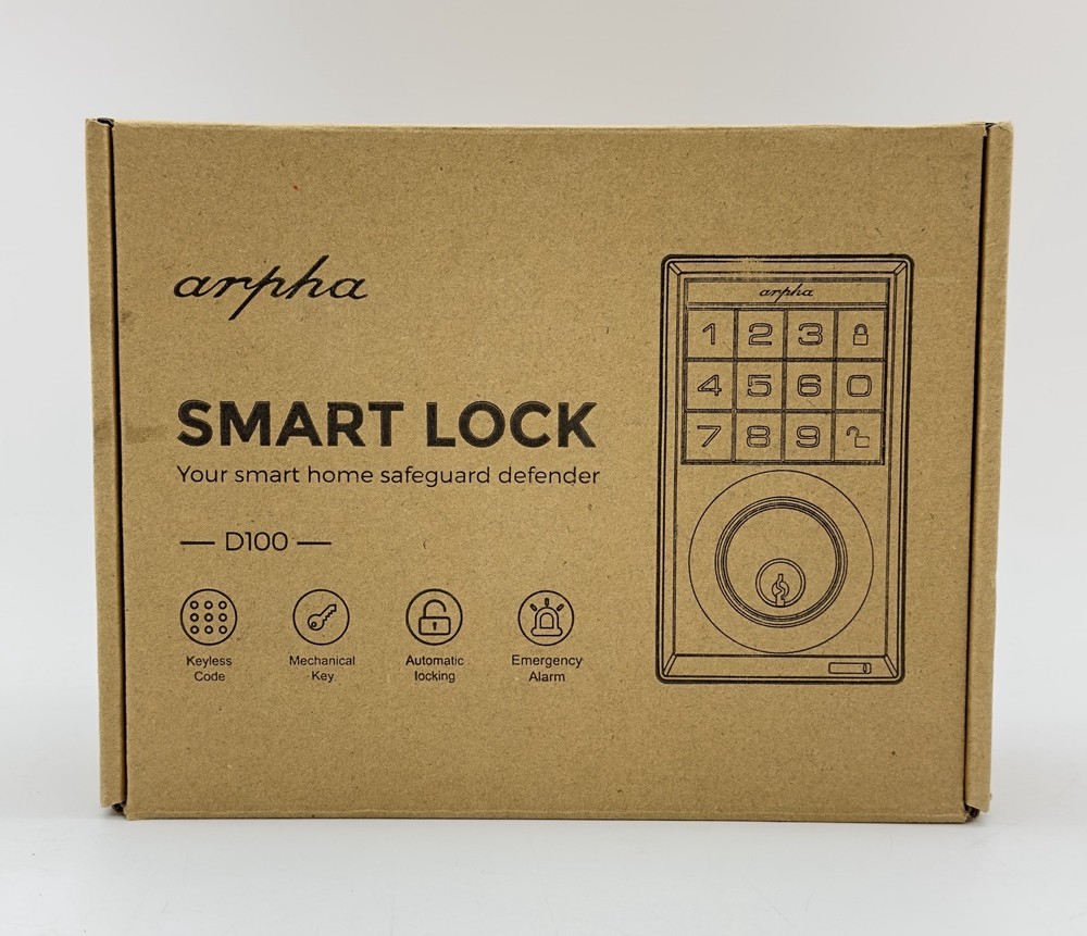 Arpha Smart Lock Keypad Keyless Code Auto Lock D100 Deadbolt Mechanical Key NEW