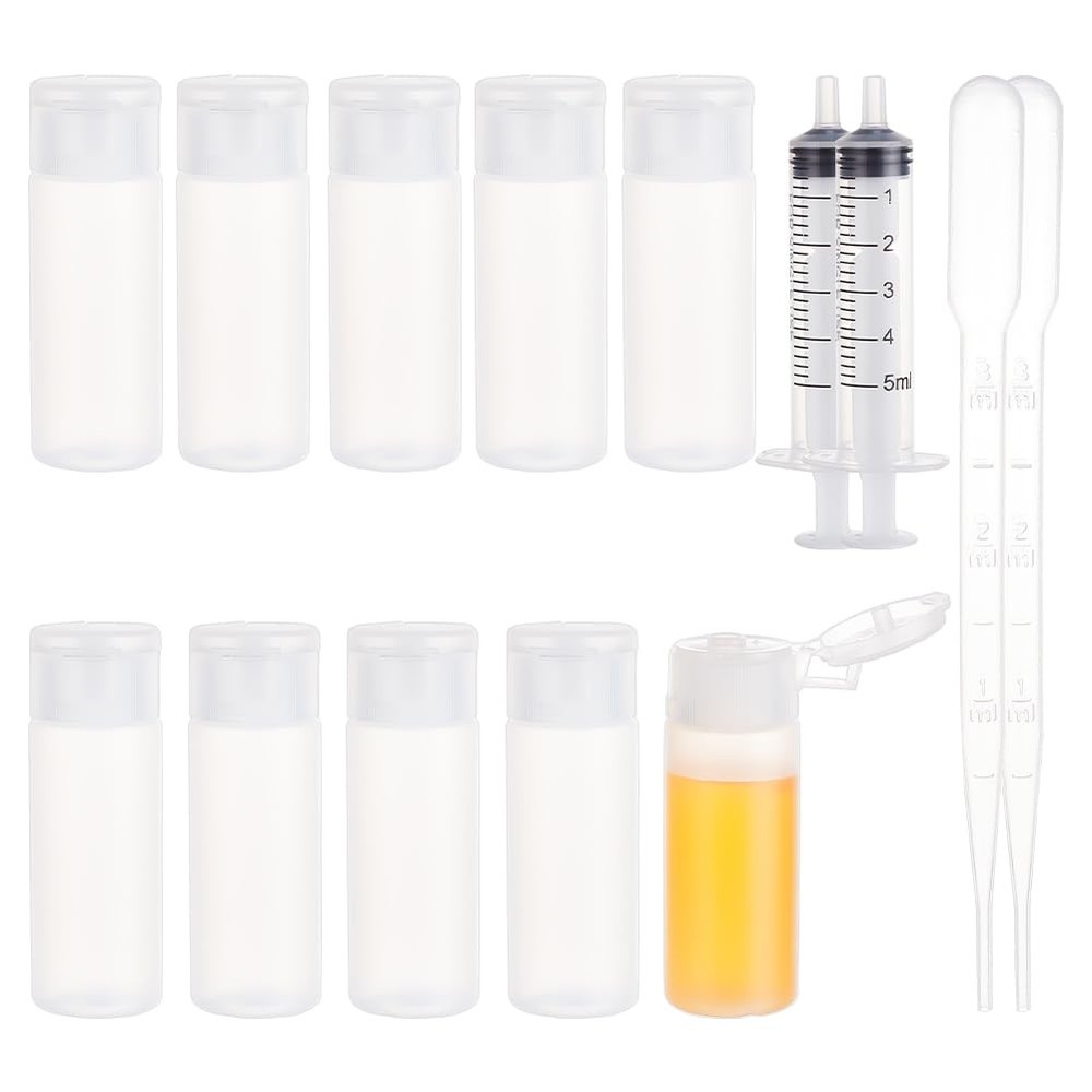 10 Pack 12ml Small Plastic Flip Cap Sample Bottle Empty Refillable Travel Vial