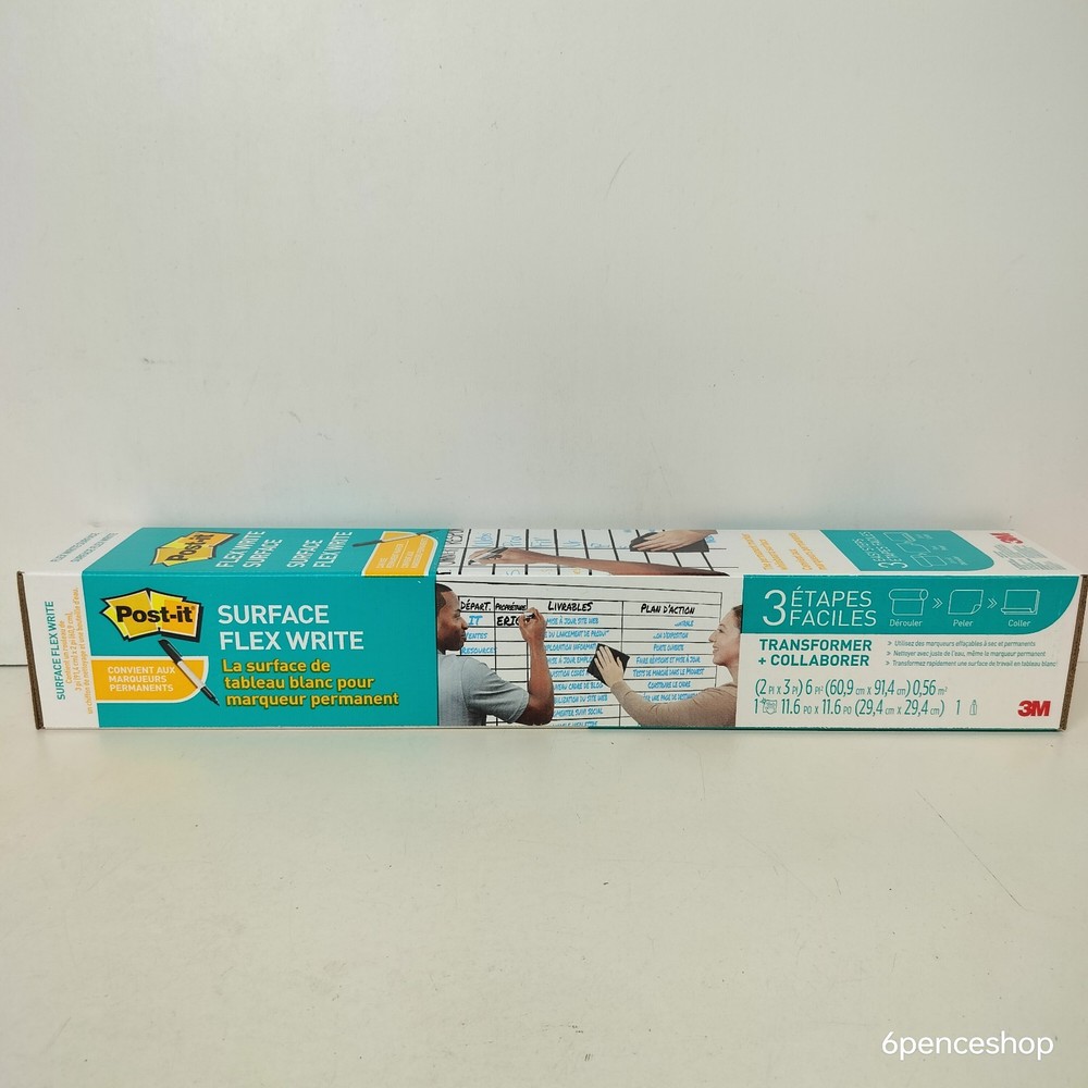 3M Post-it Flex Write Easy Erase Permanent Marker Surface 3' x2'