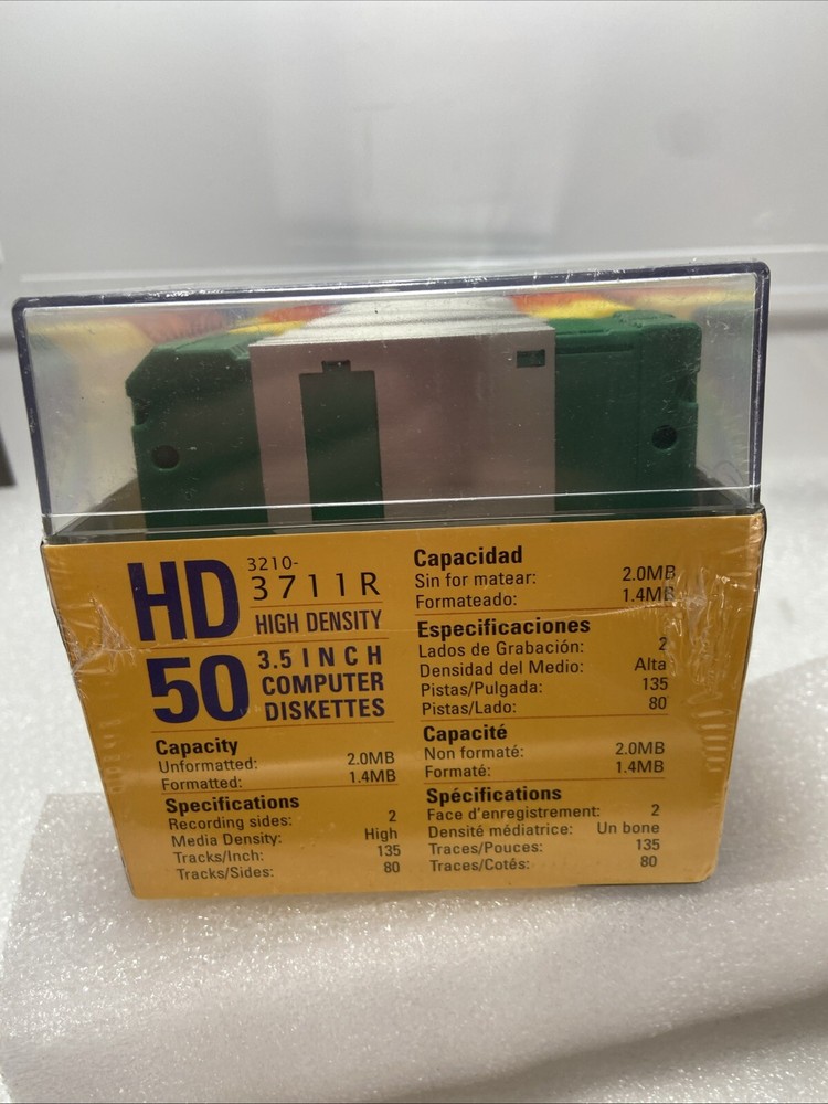 50 Memorex HD Mac Formatted 3.5" Computer Diskettes ~ Rainbow Pack ~ Sealed