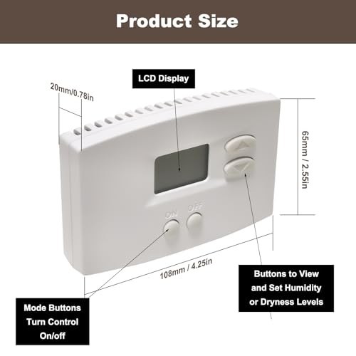 Digital Wall-Mount Dehumidifier Control Panel - Remote Wiring for 1800/E-Series