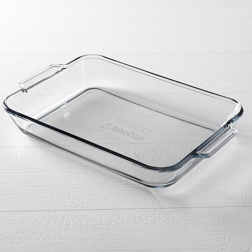 4.8 Quart Rectangular Glass Baking Dish (1 piece, tempered tough, dishwasher ...