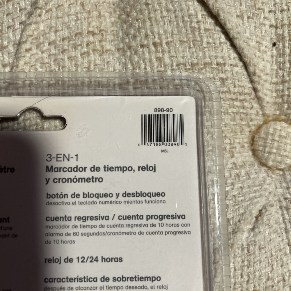 Polder 3-IN-1 Timer Clock & Stopwatch 898-90 Multi Function Tool w/ Lanyard NEW