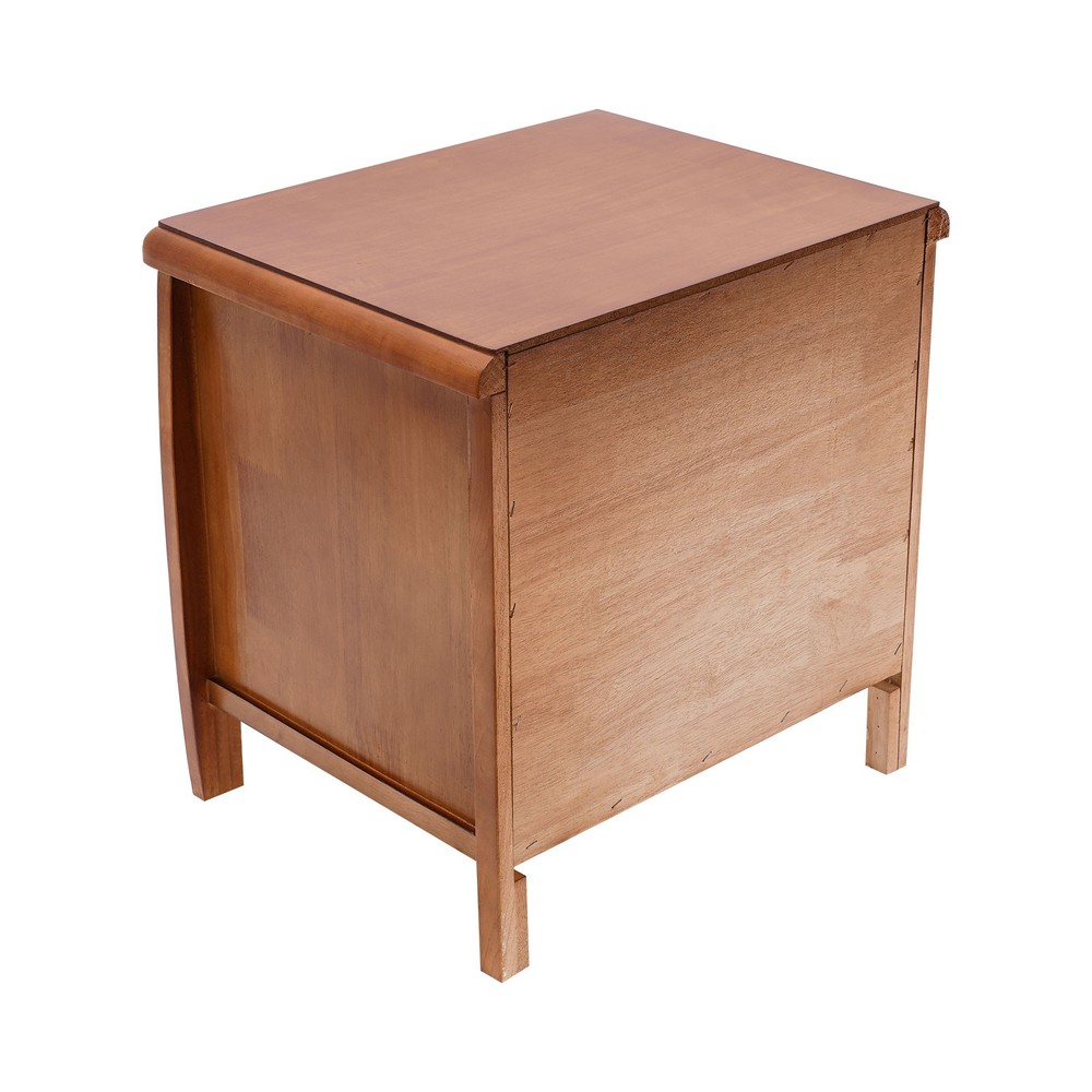 Walnut Nightstand, Bedside Table, Sofa Side Table, Storage Cabinet W/ 2 Drawers