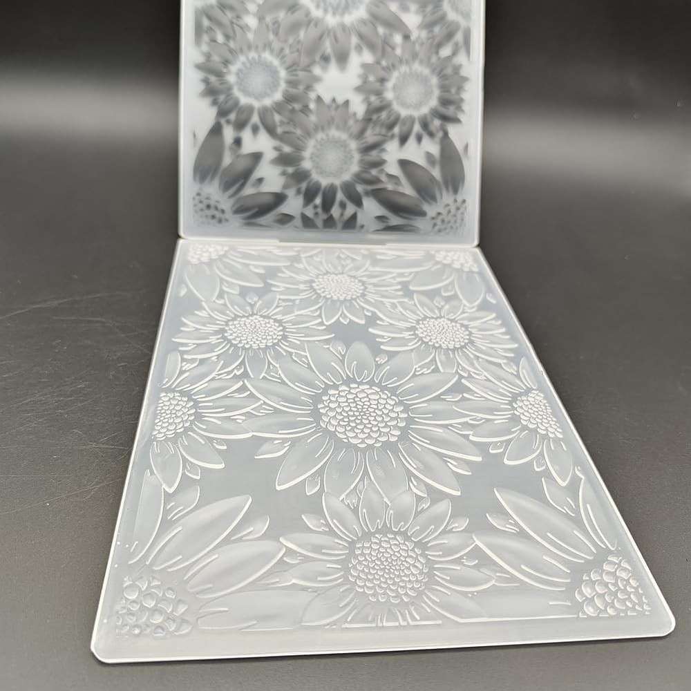 Plastic Embossing Folder 5x7" Big Flowers Pattern Paper Crafts Plastic Textured