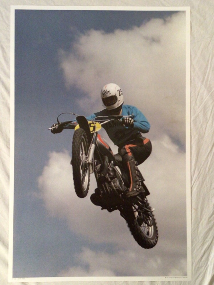 Flying Cycle 1972 Poster Motorcycle Race Jump AA Sales Seattle