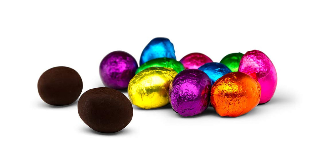 Madelaine Chocolates Easter Eggs (1/2 LB) Solid Premium Dark Chocolate Eggs Foil