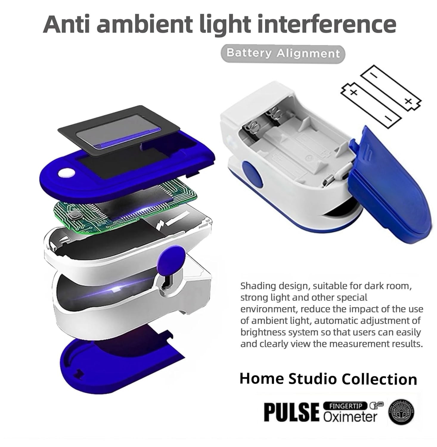 Finger Tip Pulse Oximeter LED Blood Glucose Meter For Hospital Household