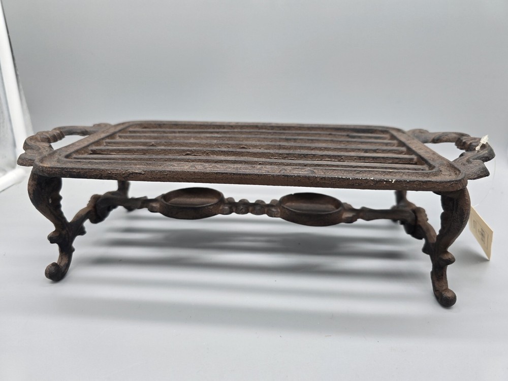 Cast Iron Dish Warmer Cradle Rest Rustic Finish