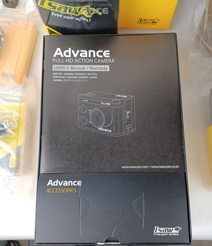 ISAW Advance Full HD Action Camera w/ Head/chest strap, mount, Wi-Fi Controller