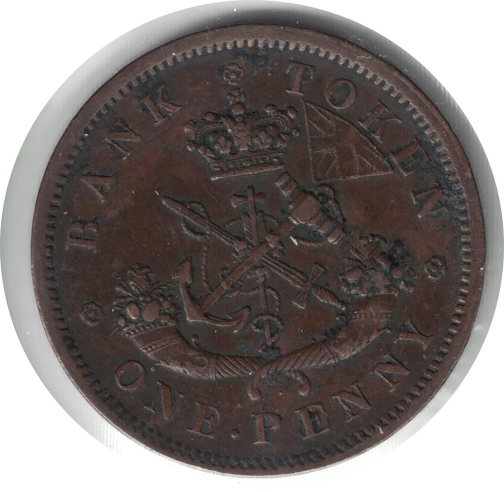 1857 CANADA TOKEN ONE PENNY.
