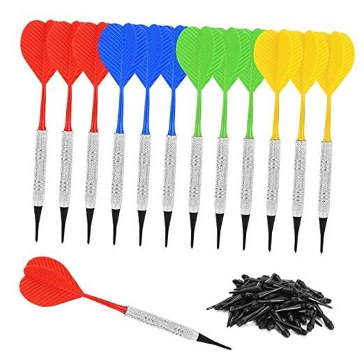Soft Tip Darts, Bar Dart, Plastic Tip Darts Set, Attach Extra 100 12 silver
