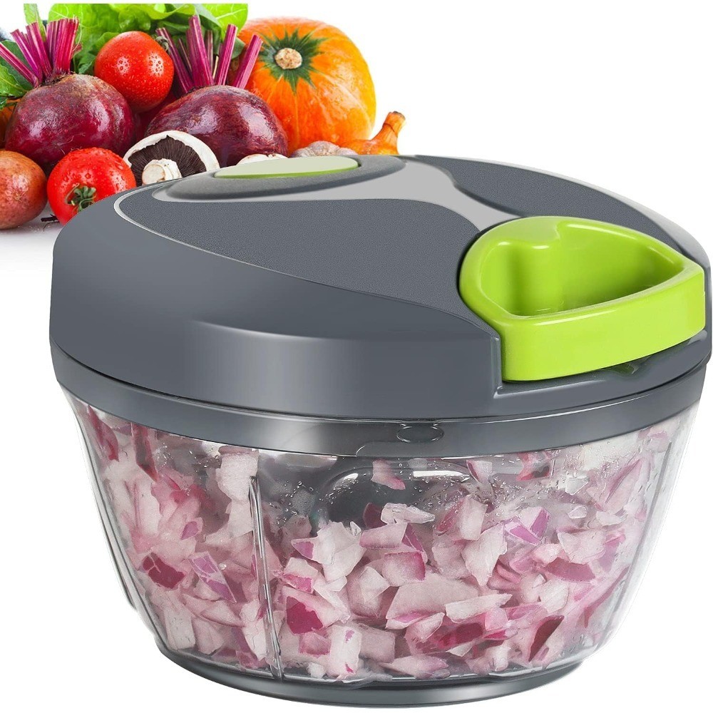 Vegetable Chopper 500ml Portable Hand Pull Cord String