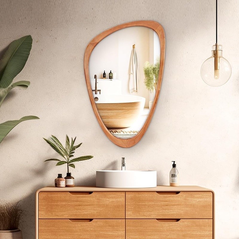 Irregular Triangular Wall Mirror Abstract Accent Living Room Bedroom Bath New
