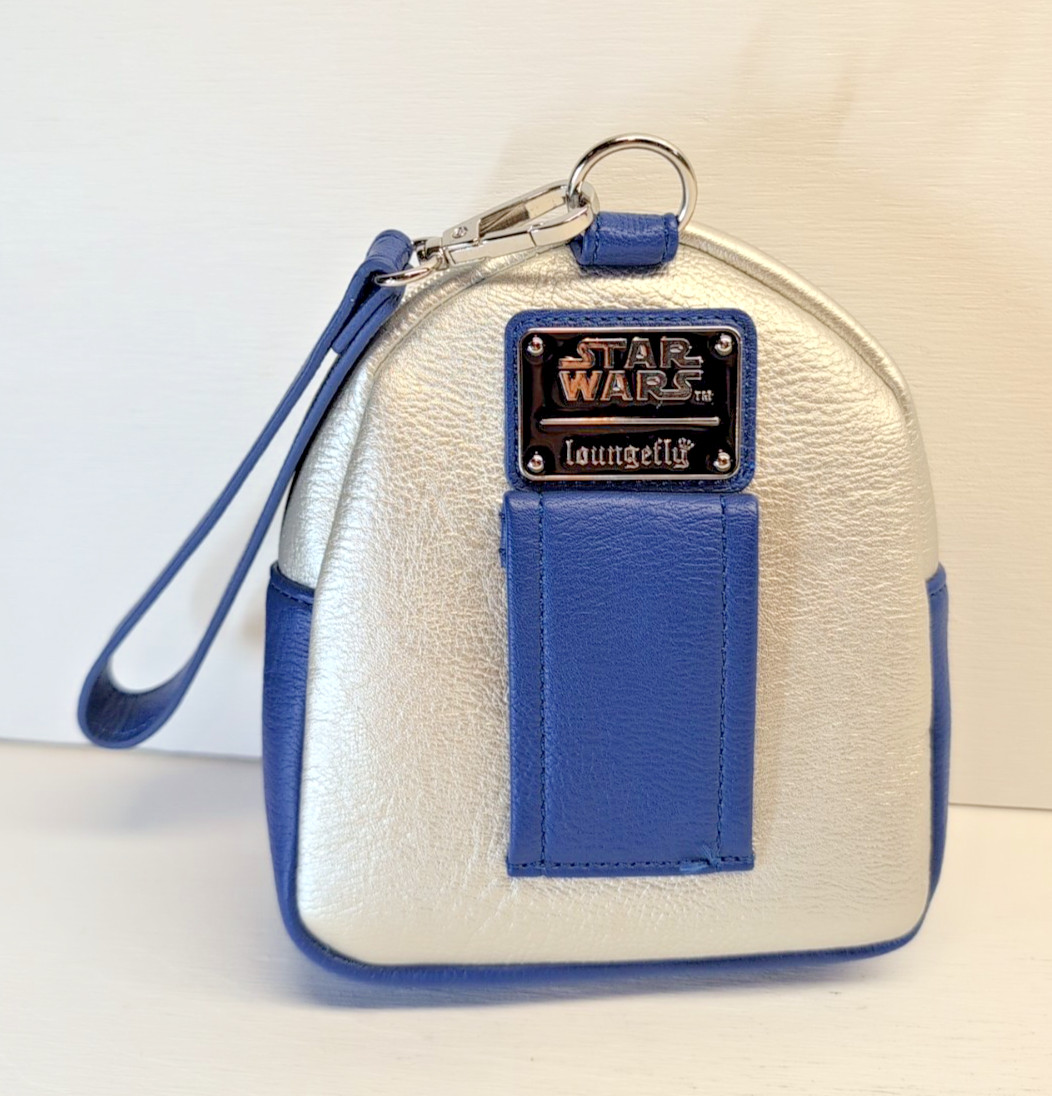 7" LOUNGEFLY DISNEY STAR WARS R2-D2 DROID MINI BELT BAG & WRISTLET - IMPERFECT