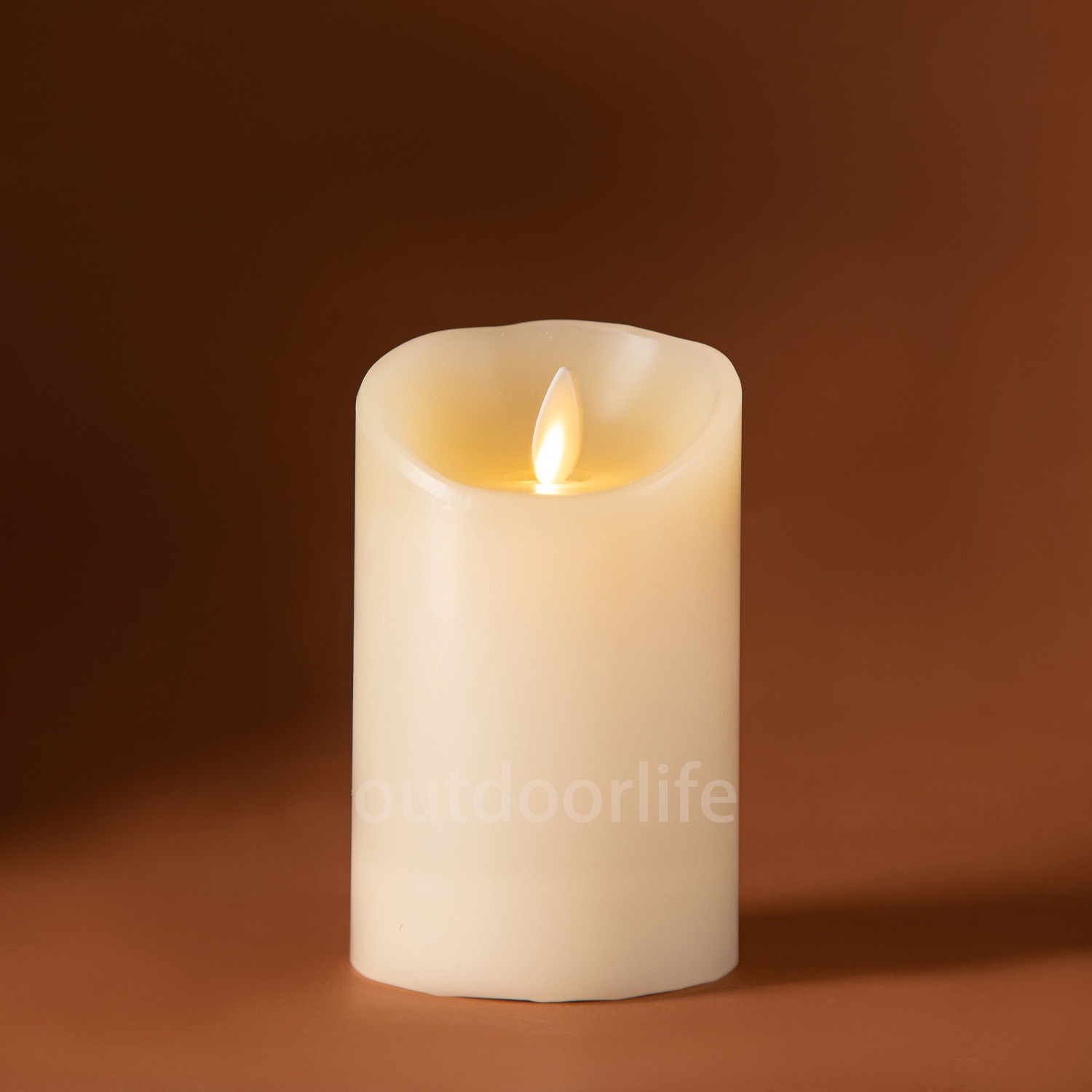 Luminara Flameless Pillar Wax Moving Wick Candles with Remote Timer Ivory 3in