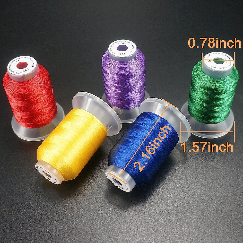 80 Spools Polyester Embroidery Machine Thread Kit 500M 550Y Each Spool - Colo...
