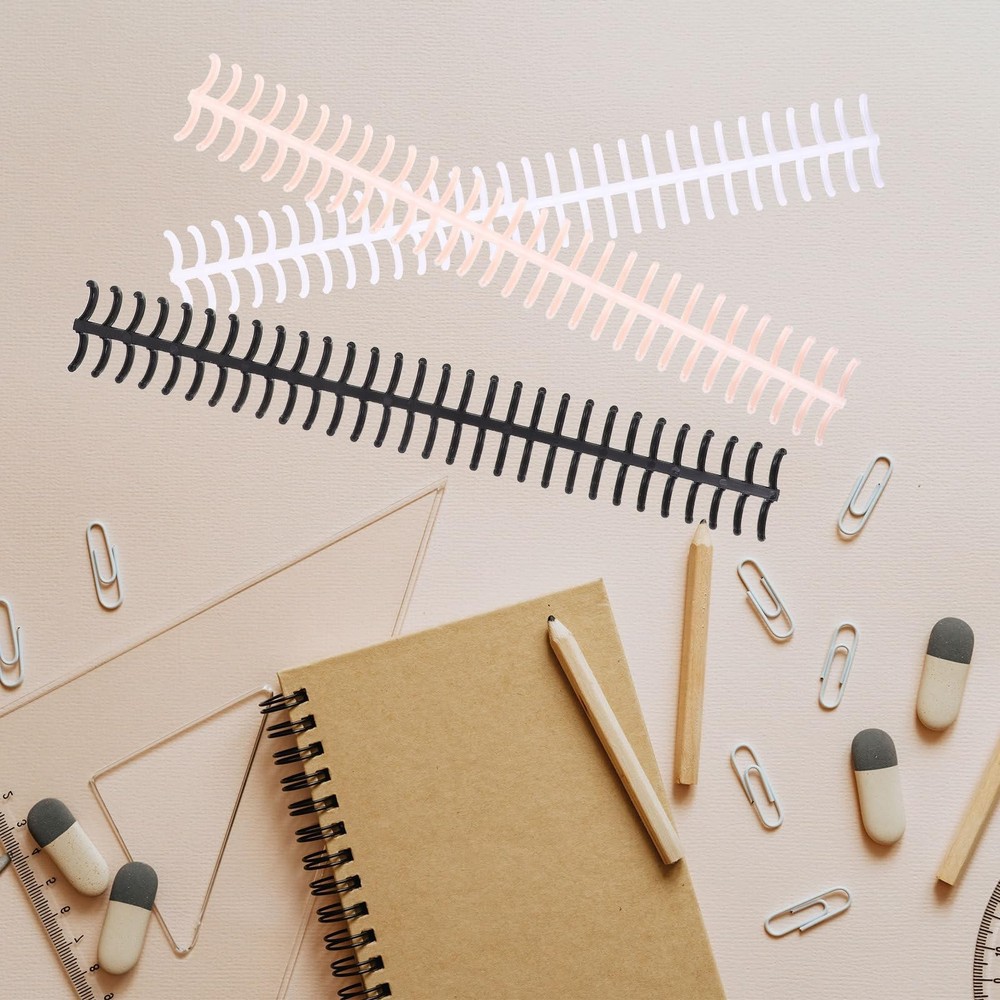 12pcs Click Binding Spines Plastic Loose-Leaf Coil Segmented Binders Notebook...