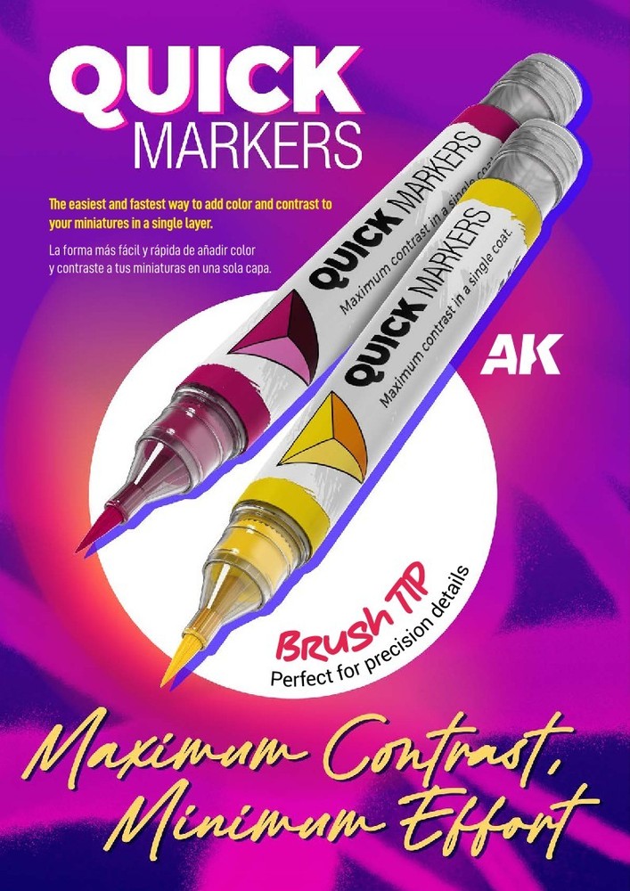 AK Interactive: QUICK MARKERS [Complete Set] 34 Colors Acrylic Paint Marker