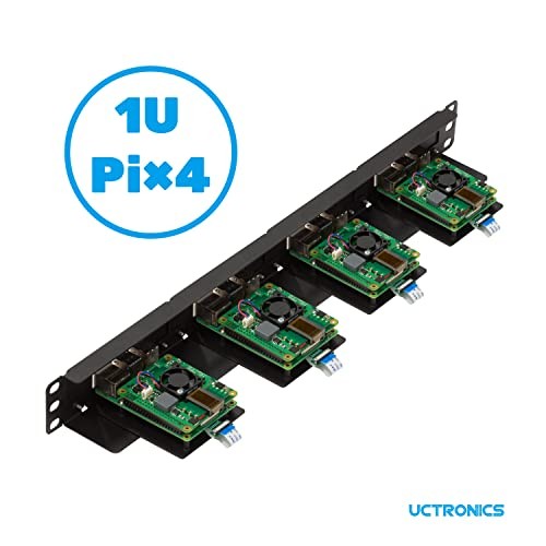 Front Removable 1U Rack Mount for Raspberry Pi, with 4 Mounting Brackets for