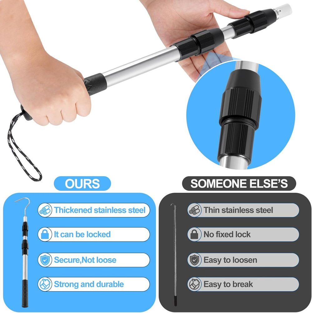 Attic Pull Down Hook, Extendable Attic Pull Rod, Attic Ladder Pull Down Syste...