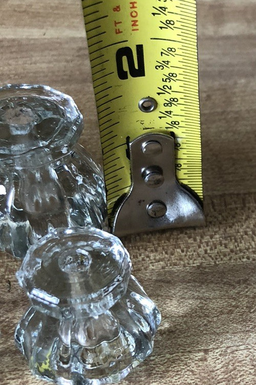 Vintage Glass Drawer Pulls Knobs Clear Set of 7