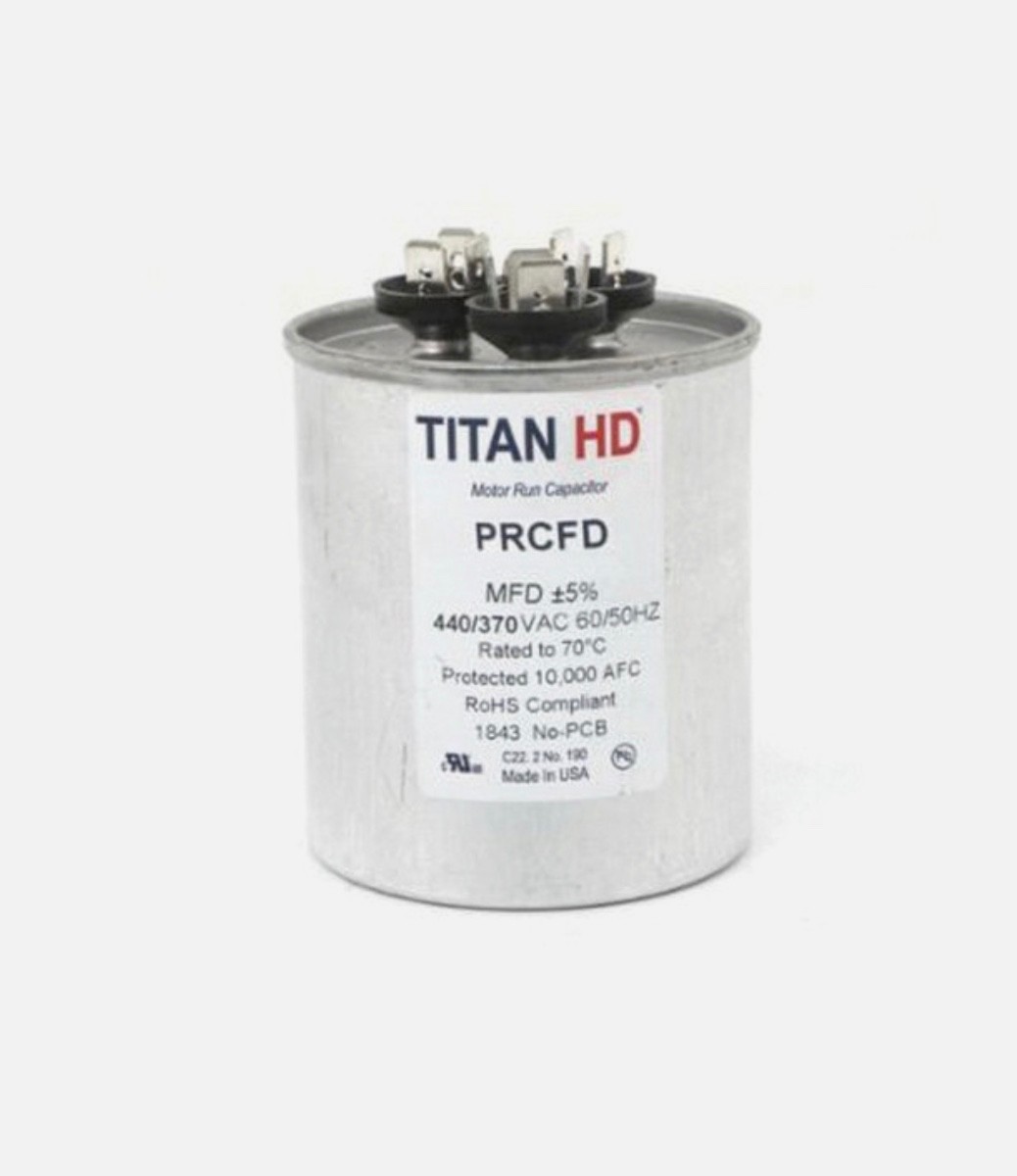 Titan HD Round Run Capacitor 45 + 10 MFD 370/440 VAC PRCFD4510A Made in USA