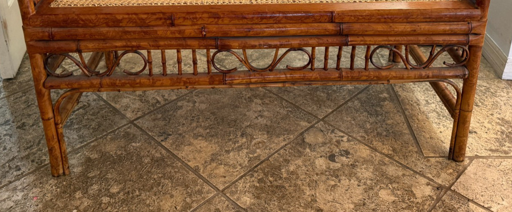 CHINESE CHIPPENDALE BAMBOO BENCH