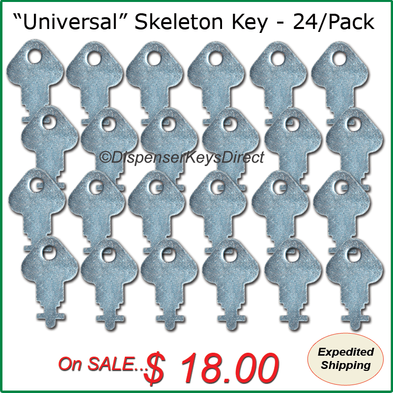 "Universal" Skeleton Dispenser Key - (24/pc.) "Master Pack"