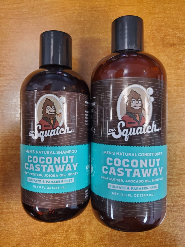 2 Pack: Dr. Squatch *Coconut Castaway* Shampoo & Conditioner 8oz./11.5oz. - E3B