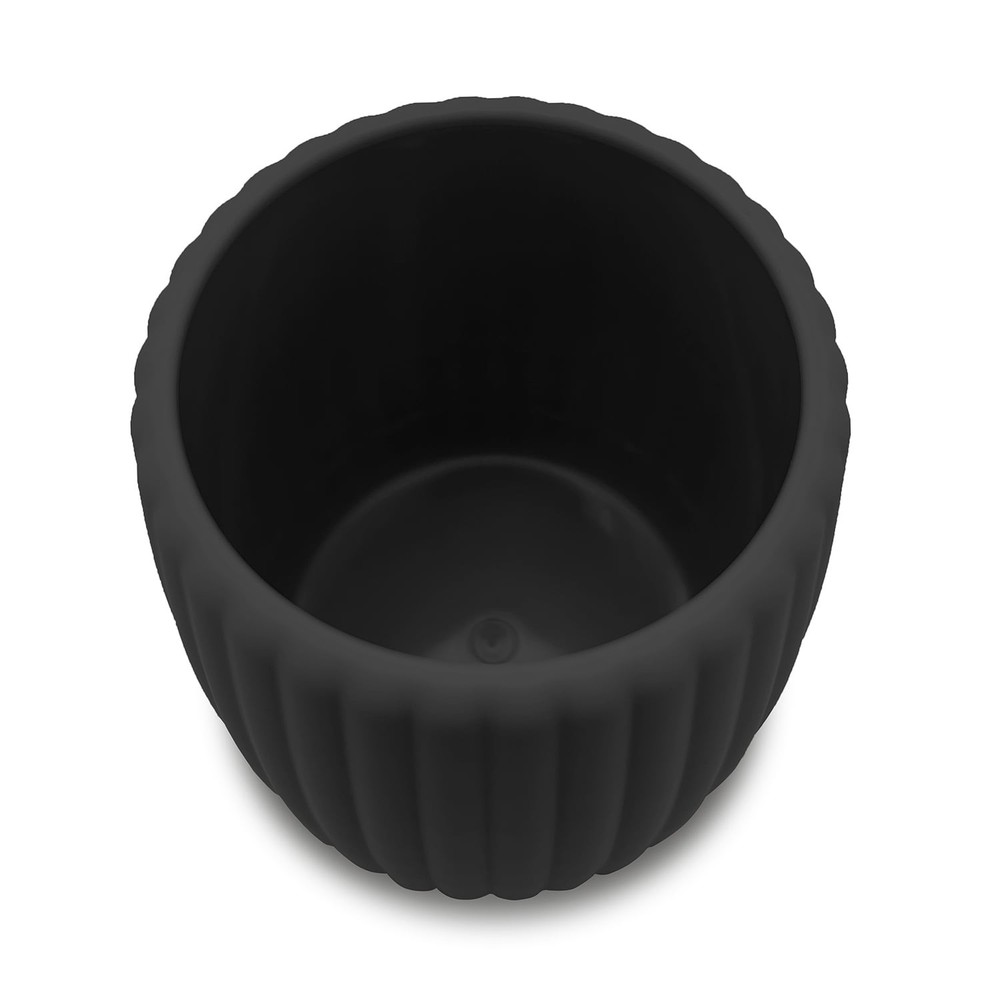 Rubberized Plastic Ribbed Toothbrush Holder, Black