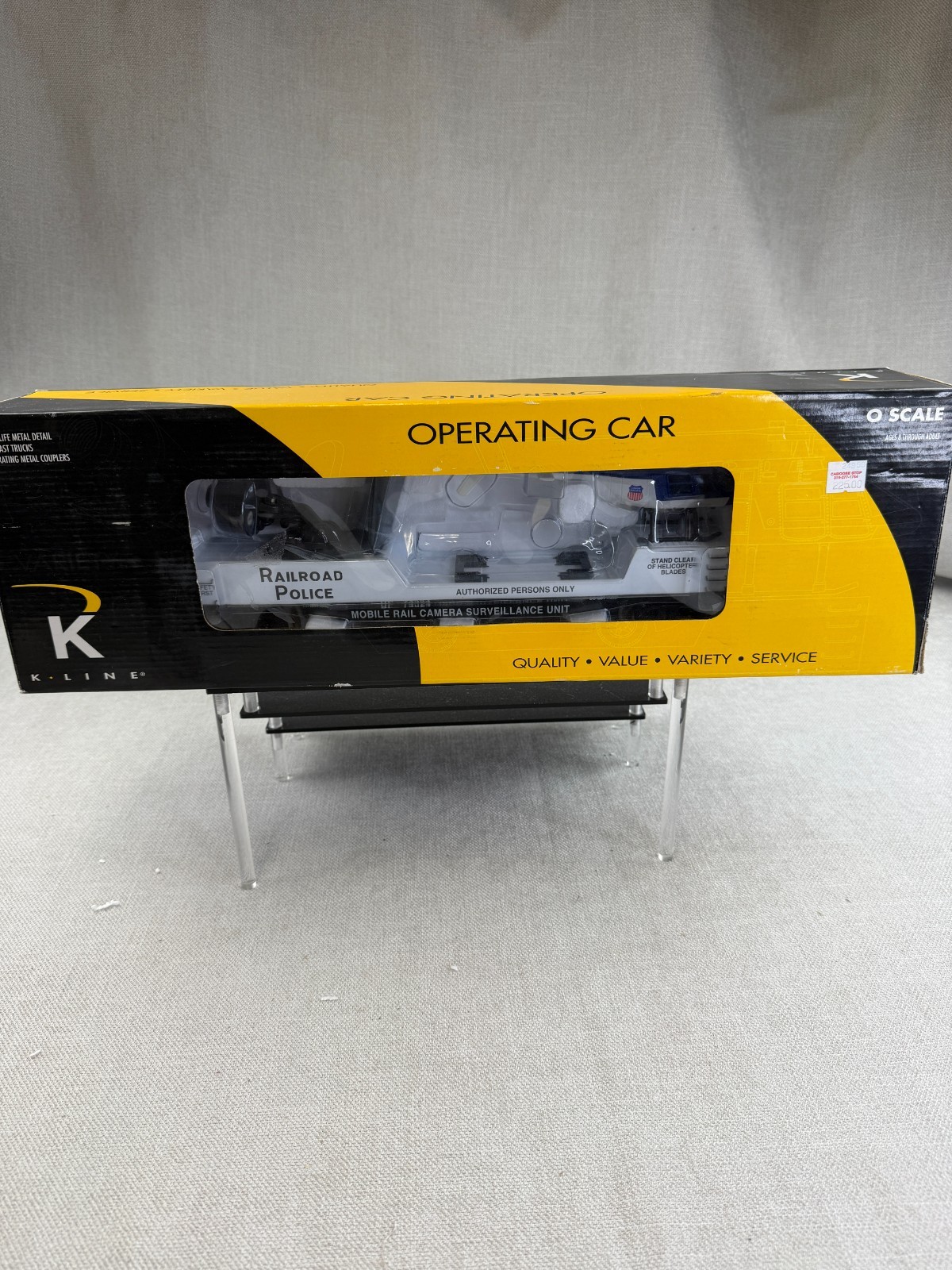 O Scale Union Pacific Railroad Police Camera Car W/ Surveillance & Heli