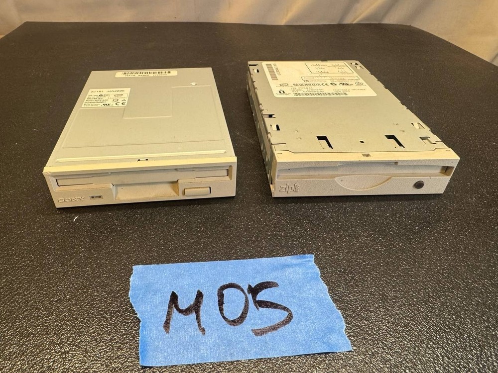 Vintage Sony MPF920 3.5" Floppy Drive + Iomega Zip 250 ATAPI Drive – Untested