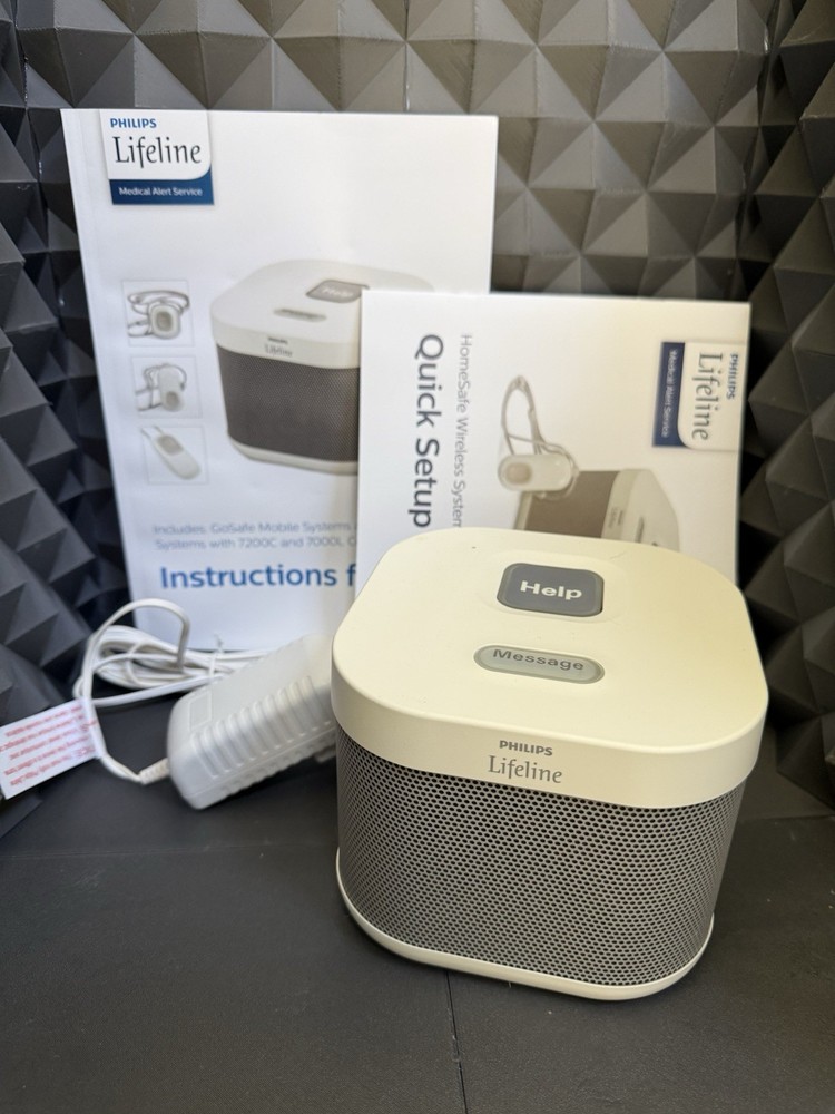 Philips Lifeline 7200C Monitored Alert System Base Station & Power Adapter