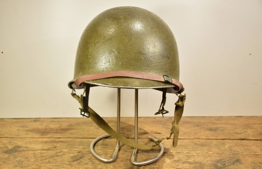 WW2 US M1 fixed bale helmet, Firestone rigger para liner - Original