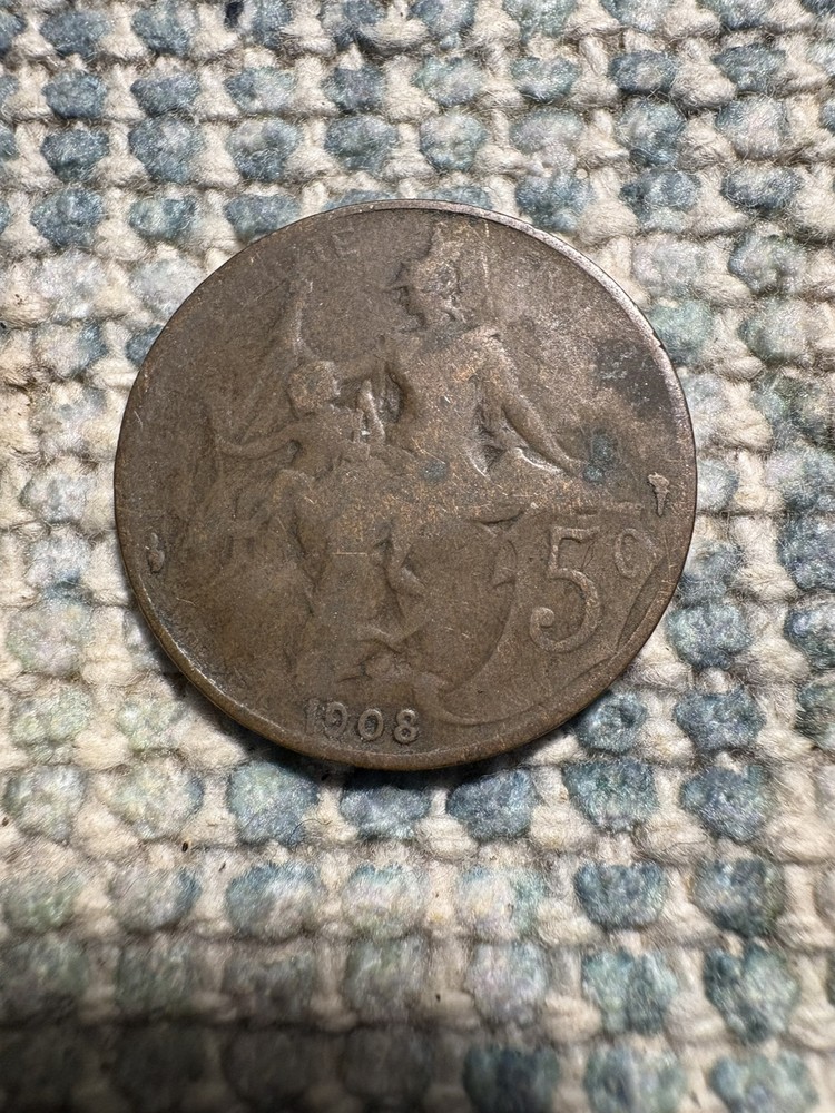 France 1908 5 Centimes Coin