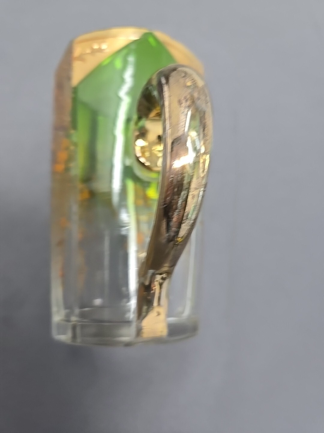 Moser Gilt Clear to Green Glass Handled Cup Enameled 19th Century