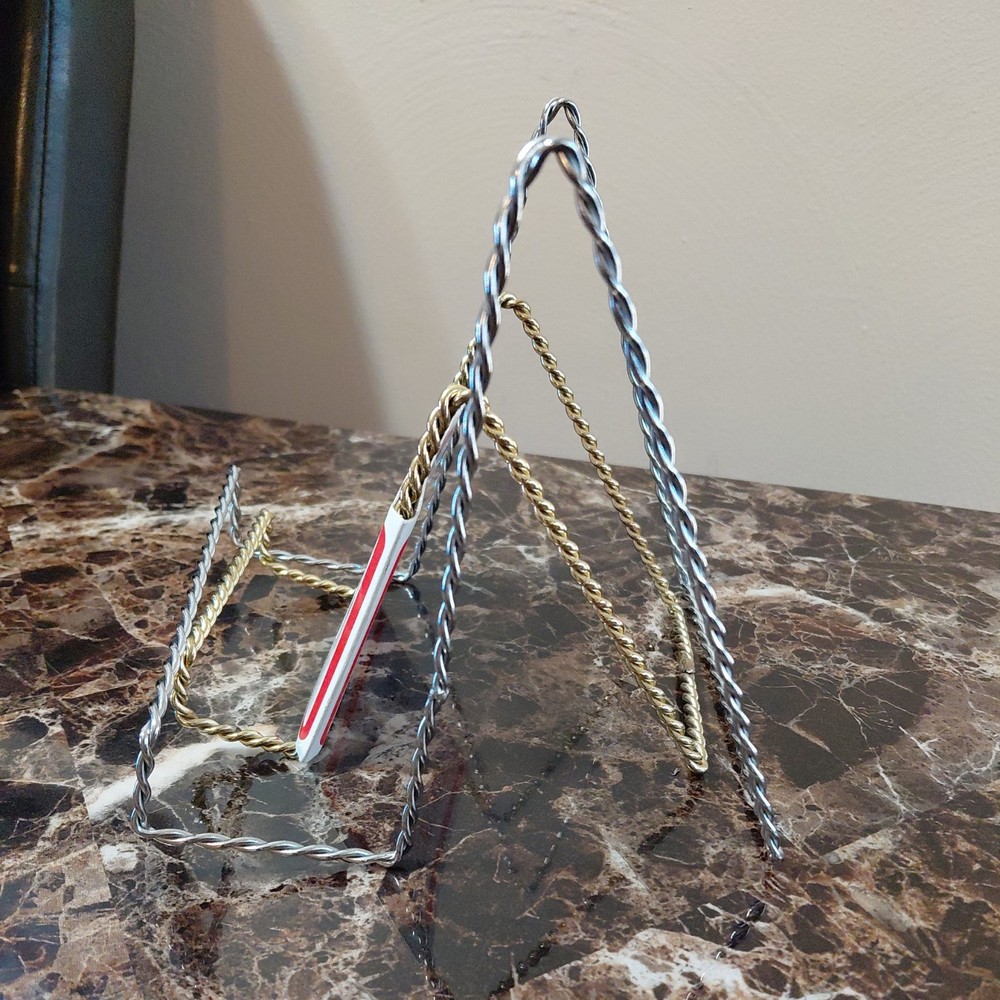 Vintage Twisted Gold and Silver Display Easels
