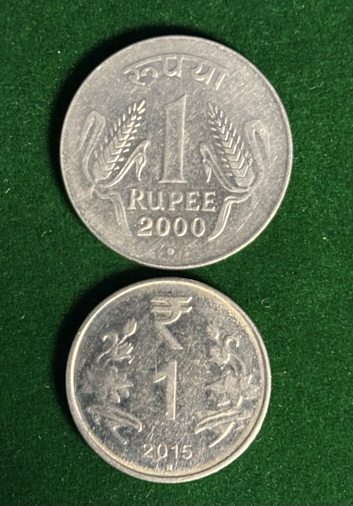 2000 & 2015 1 Rupee India
