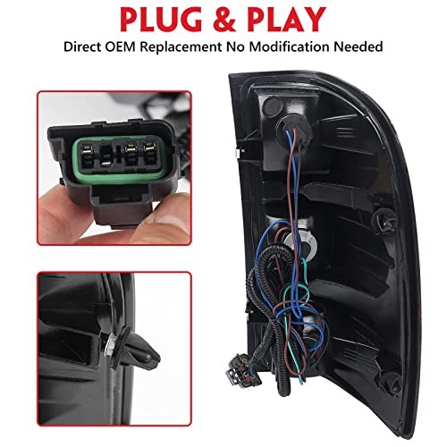 Tail light Assembly for Chevy Silverado 2007 Left (Driver Side) Black Trim