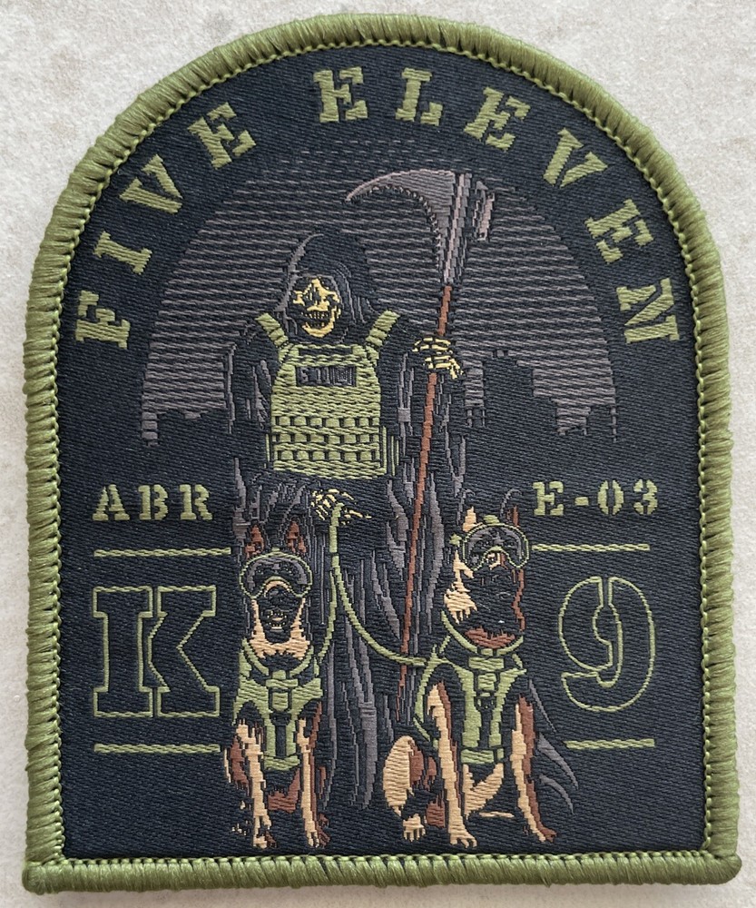 5.11 TACTICAL GRIM K9 PATCH GRIM REAPER FUR MISSLE TRACKER GERMAN SHEPHERD