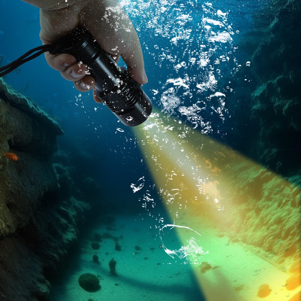 LED Dive Light Waterproof Compact Bright Diving Torch Submersible Flashlight