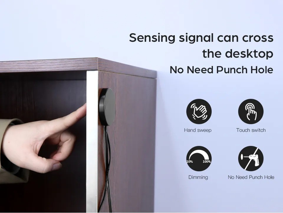 Wooden Panel LED Sensor Dimmer Switch Hidden Switch Touch Switch Mirror