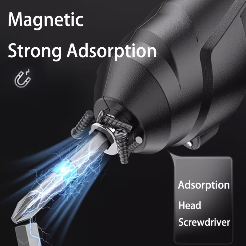 48pcs Wireless Electric Screwdriver Set - Rechargeable, LED Light 90° Rotatable