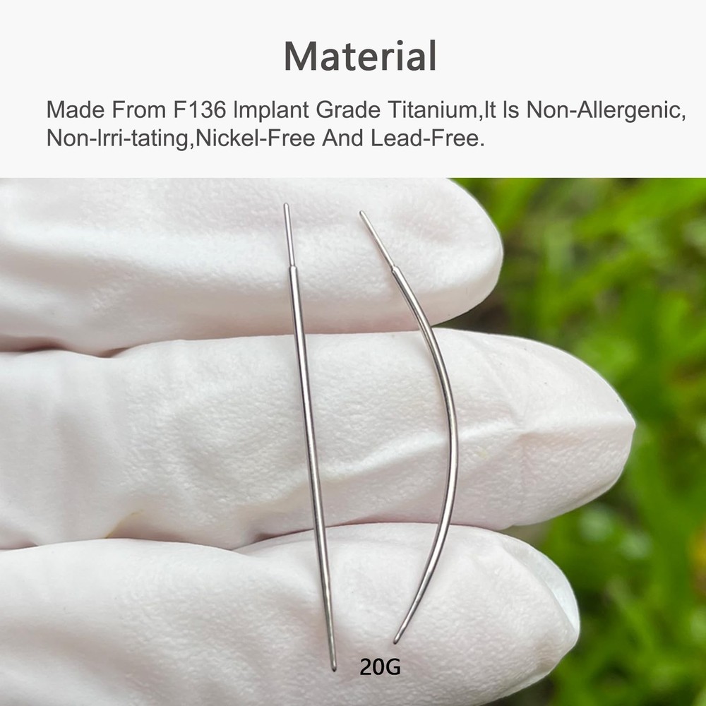 Titanium Threadless Piercing Tool for Nose, Lip, Ear, Tragus, Helix - 2Pcs