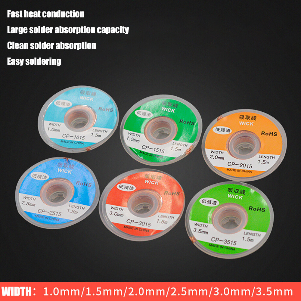 Solder Removal Braid Desoldering Wire Mesh Braid Tape Copper Braid for Soldering