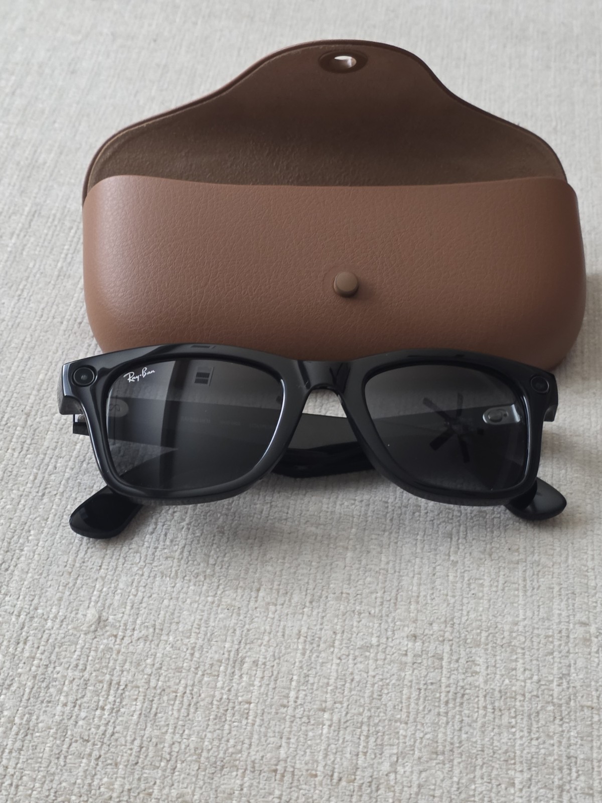 Ray-Ban Meta Wayfarer Gen 1 Shiny Black 50-22 Regular Green Lens - RW4006 601/71